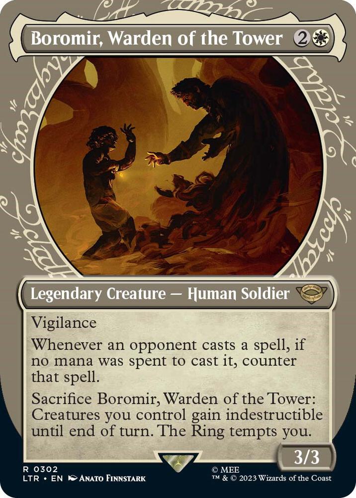 Boromir, Warden of the Tower 302 (Universes Beyond: The Lord of the Rings: Tales of Middle-earth)  - Showcase Foil | Good Games Modbury