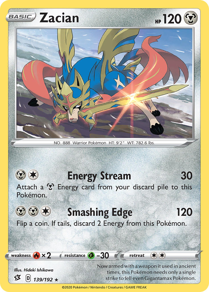 Zacian (139/192) (Cracked Ice Holo) (Theme Deck Exclusives) [Sword & Shield: Rebel Clash] | Good Games Modbury