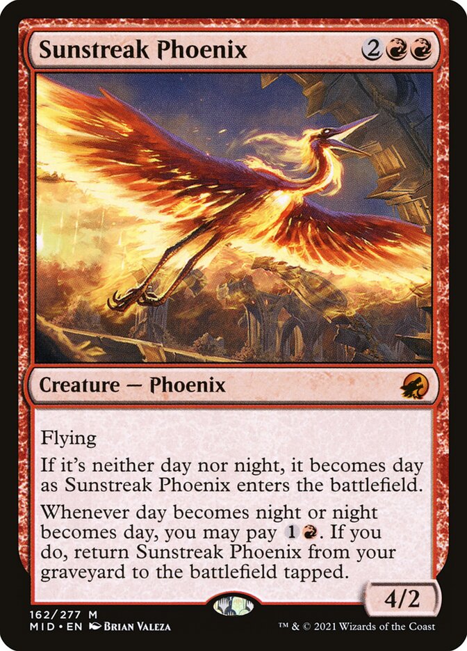 Sunstreak Phoenix 162/277 (Innistrad: Midnight Hunt)  - Foil | Good Games Modbury