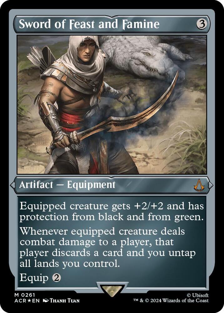 Sword of Feast and Famine 261 (Universes Beyond: Assassin's Creed)  - Etched Foil | Good Games Modbury