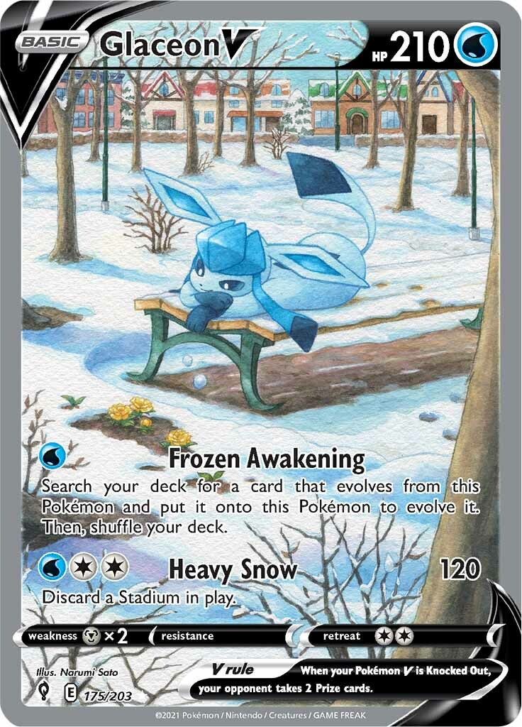 Glaceon V (175/203) [Sword & Shield: Evolving Skies] | Good Games Modbury