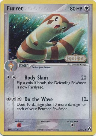 Furret (33/92) (Stamped) [EX: Legend Maker] | Good Games Modbury