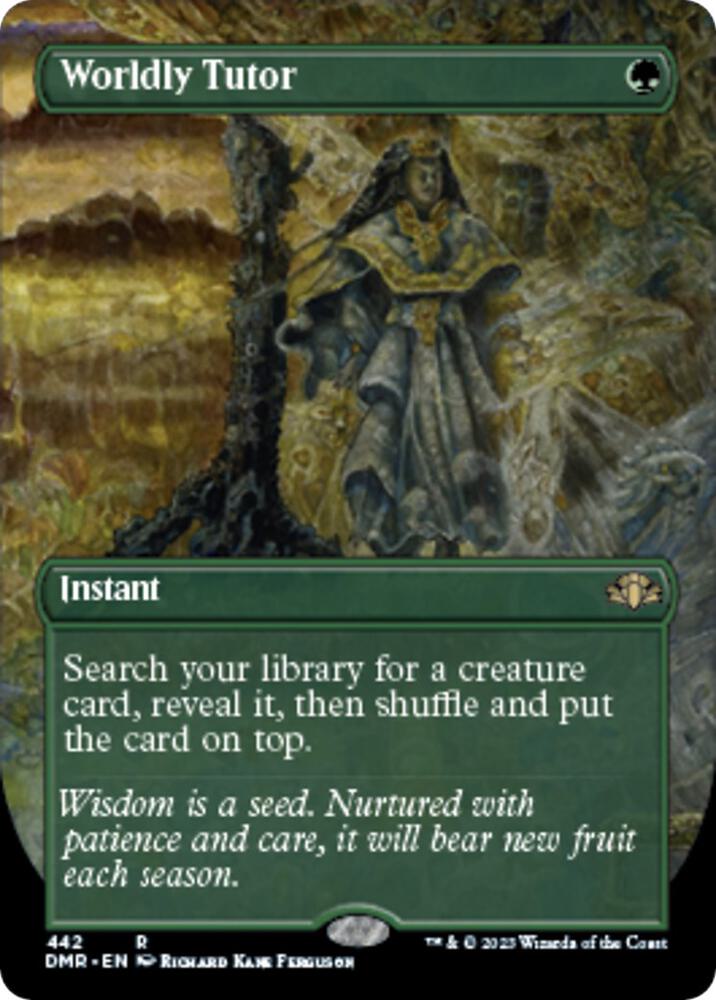 Worldly Tutor Borderless 442/261 (Dominaria Remastered)  - Foil | Good Games Modbury