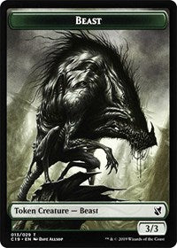 Beast (013) // Wurm Double-Sided Token [Commander 2019 Tokens] | Good Games Modbury