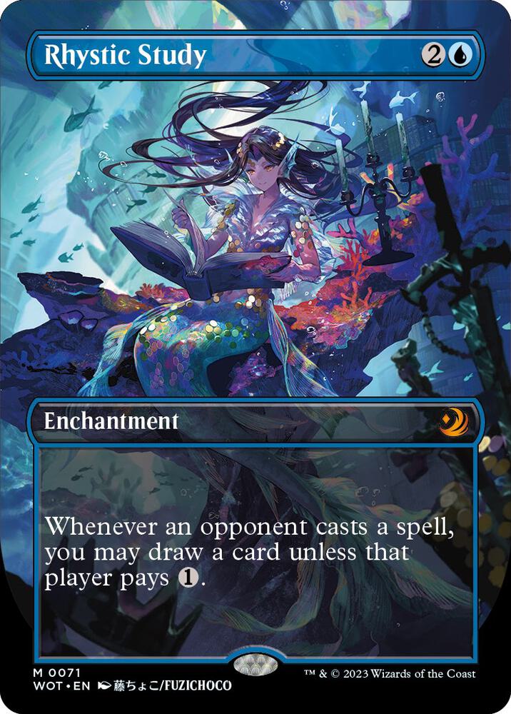 Rhystic Study 71 (Wilds of Eldraine: Enchanting Tales)  - Borderless Foil | Good Games Modbury