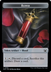 Golem // Blood Double-Sided Token [March of the Machine Commander Tokens] | Good Games Modbury