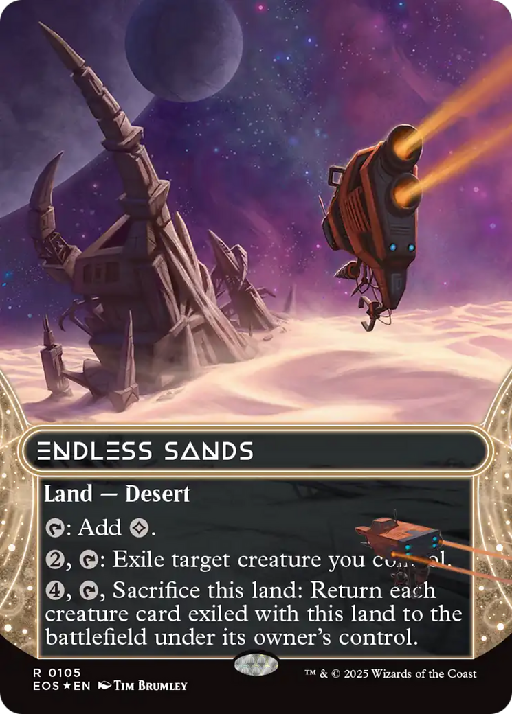 Endless Sands (0105) (Borderless) (Galaxy Foil) [Edge of Eternities: Stellar Sights] | Good Games Modbury