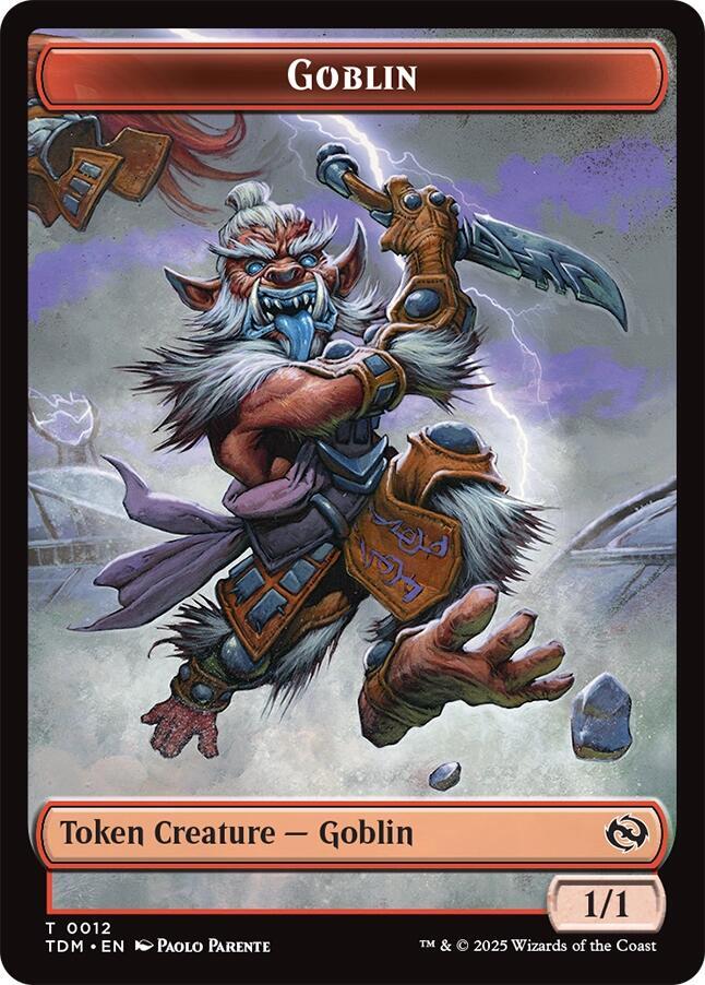 Dog // Goblin Double-Sided Token [Tarkir: Dragonstorm Commander Tokens] | Good Games Modbury