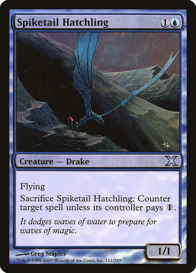 Spiketail Hatchling (Premium Foil) [Tenth Edition] | Good Games Modbury