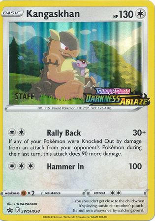 Kangaskhan (SWSH038) (Staff Prerelease Promo) [Sword & Shield: Black Star Promos] | Good Games Modbury