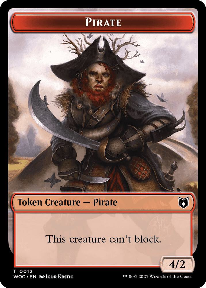 Pirate Human Soldier Double Sided Token 12 // 7 (Commander: Wilds of Eldraine)  | Good Games Modbury