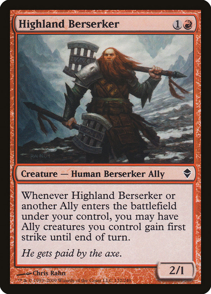 Highland Berserker 132/249 (Zendikar)  | Good Games Modbury