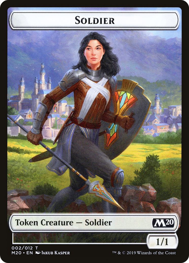 Soldier // Dinosaur Double-Sided Token [Game Night 2019 Tokens] | Good Games Modbury