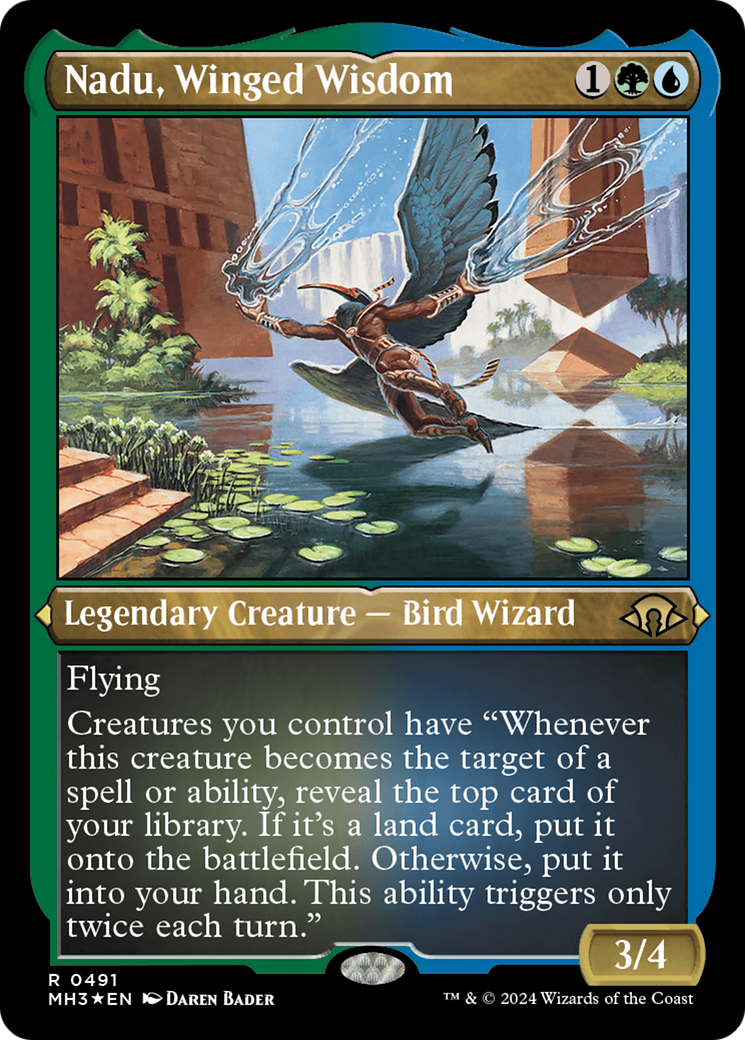 Nadu, Winged Wisdom (Foil Etched) [Modern Horizons 3] | Good Games Modbury