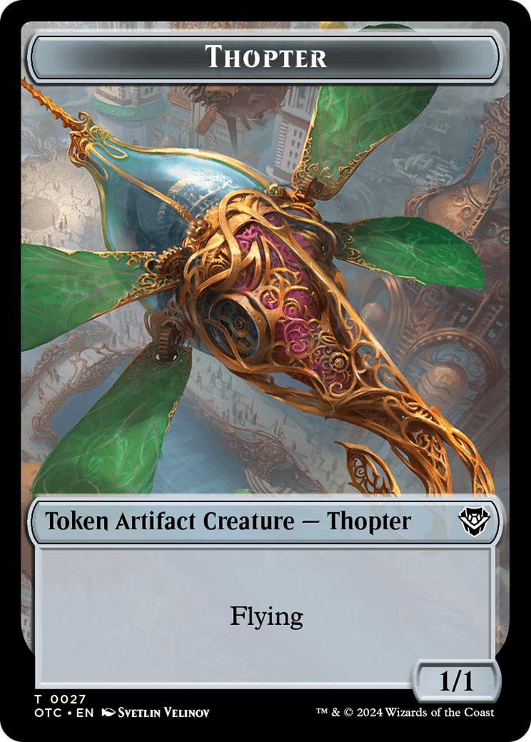 Thopter // Treasure Double-Sided Token [Outlaws of Thunder Junction Commander Tokens] | Good Games Modbury