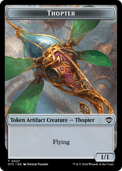 Thopter // Manifest Double-Sided Token [Outlaws of Thunder Junction Commander Tokens] | Good Games Modbury