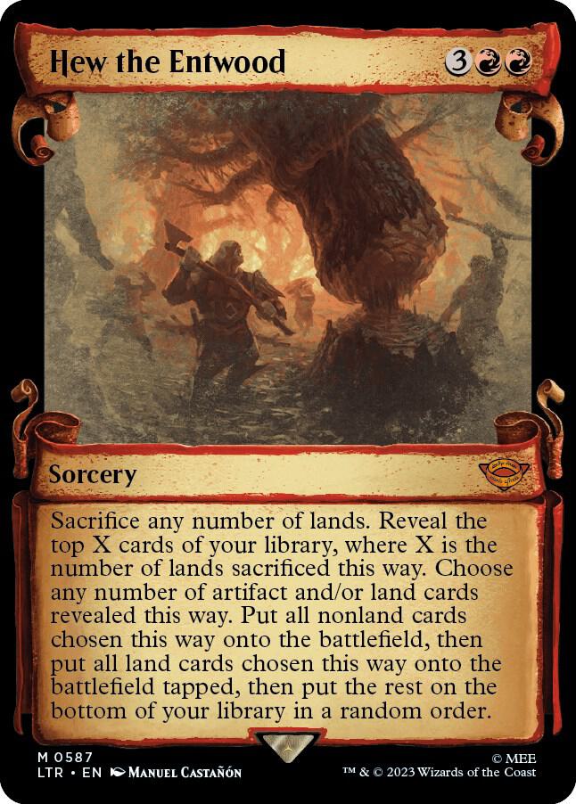 Hew the Entwood 587 (Universes Beyond: The Lord of the Rings: Tales of Middle-earth)  - Showcase Scroll Foil | Good Games Modbury