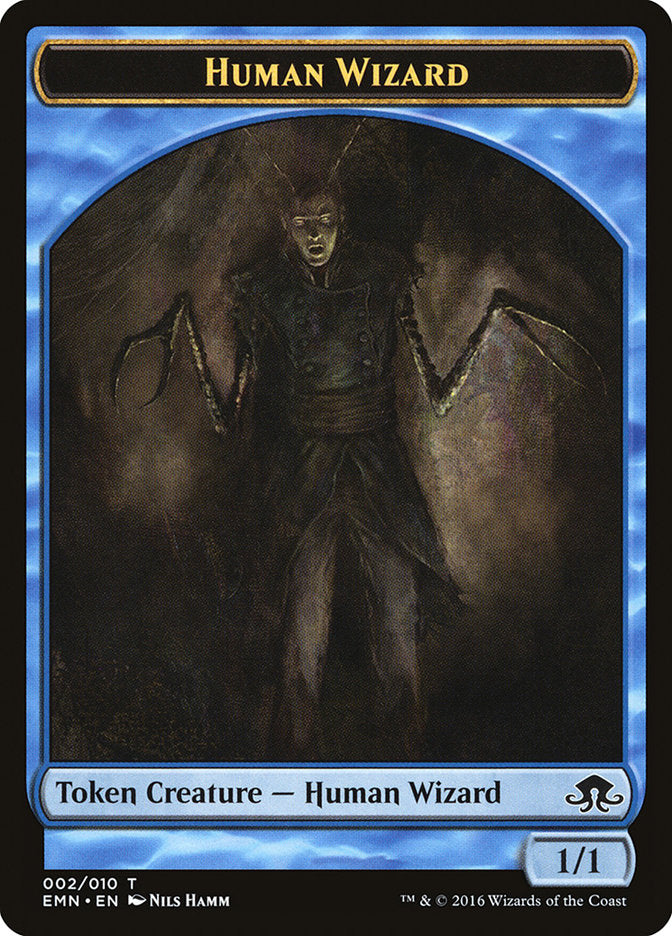 Human Wizard Token [Eldritch Moon Tokens] | Good Games Modbury