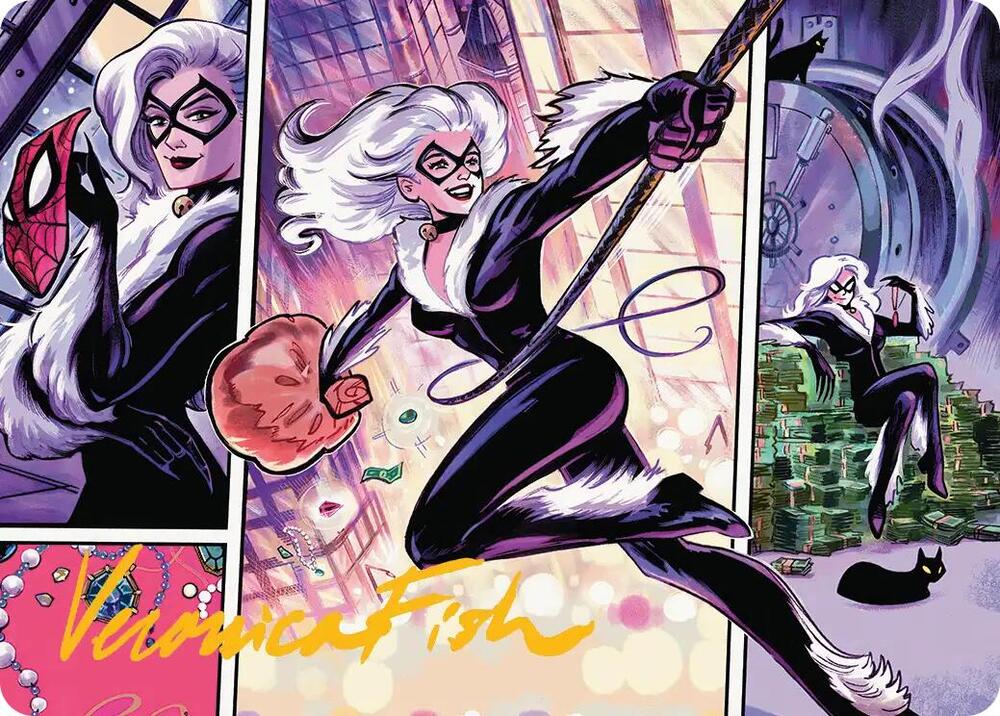 Black Cat Cunning Thief Art Card Gold Stamped Signature 44 (Art Series: Marvel's Spider-Man)  | Good Games Modbury