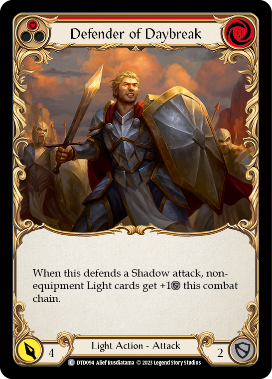 Defender of Daybreak (Red) [DTD094] (Dusk Till Dawn) | Good Games Modbury