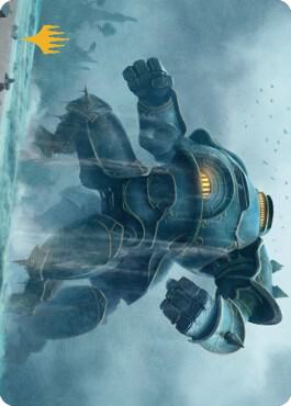 Depth Charge Colossus Art Card Gold Stamped Planeswalker Symbol 14 (Art Series: The Brothers' War)  | Good Games Modbury