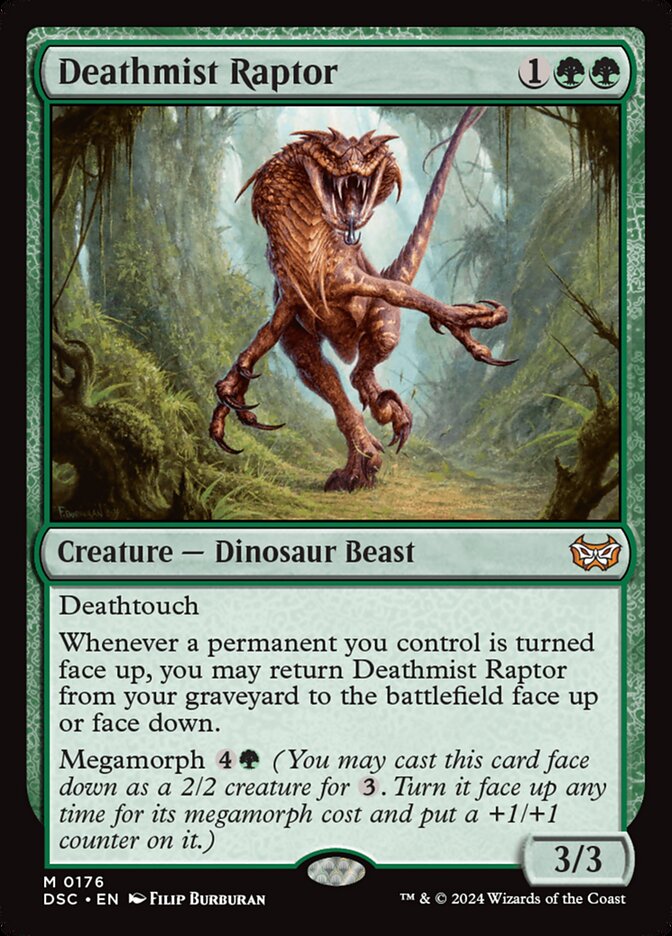 Deathmist Raptor 176/40 (Commander: Duskmourn: House of Horror)  | Good Games Modbury