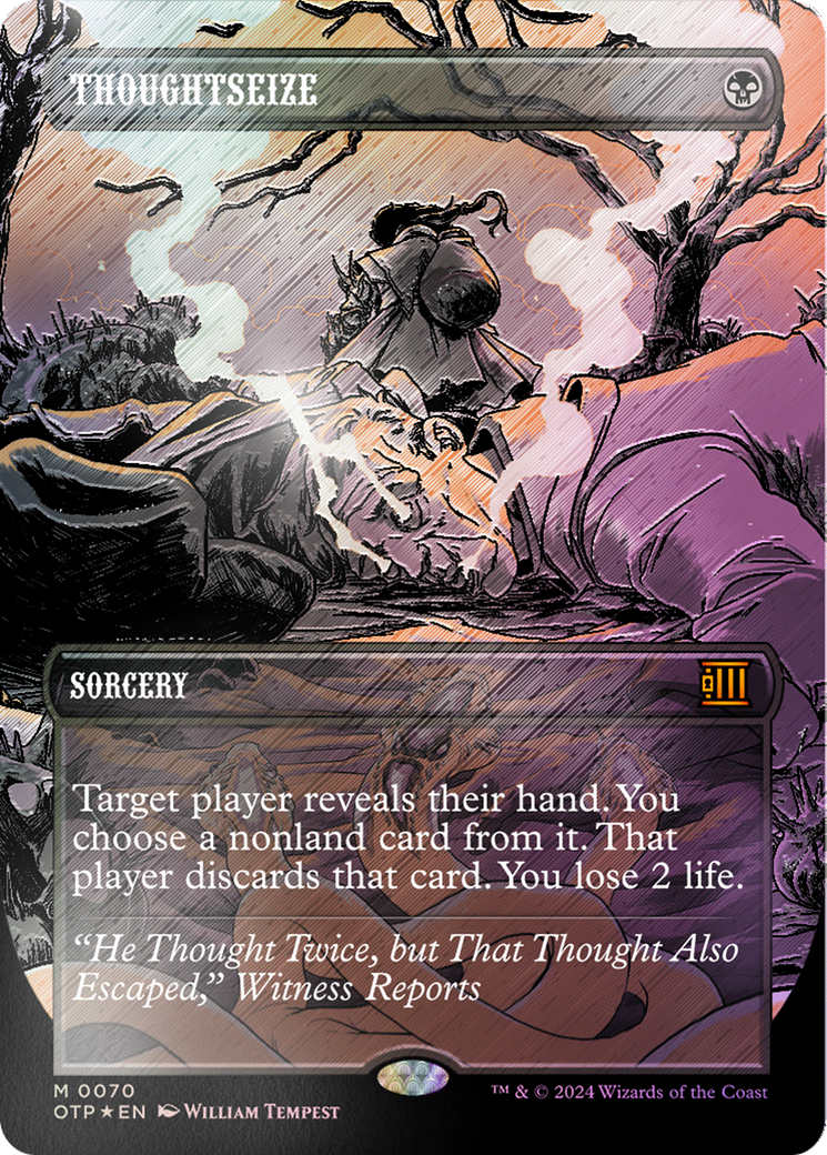 Thoughtseize (Textured Foil) [Outlaws of Thunder Junction: Breaking News] | Good Games Modbury