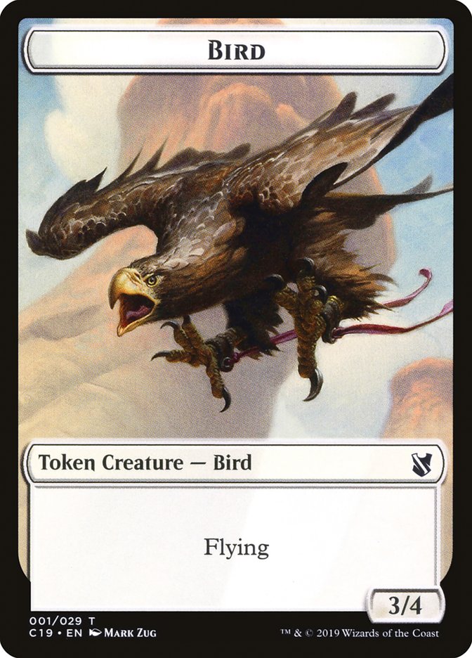 Bird Token (001/029) [Commander 2019 Tokens] | Good Games Modbury