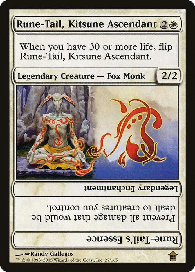 Rune-Tail, Kitsune Ascendant // Rune-Tail's Essence 27/165 (Saviors of Kamigawa)  - Foil | Good Games Modbury
