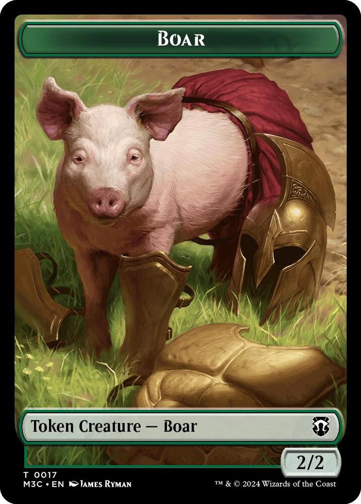 Boar Forest Dryad Double Sided Token 17 // 19 (Commander: Modern Horizons 3)  - Ripple Foil | Good Games Modbury