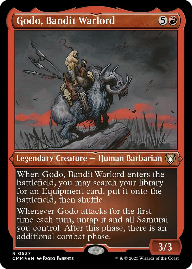 Godo, Bandit Warlord (Foil Etched) [Commander Masters] | Good Games Modbury