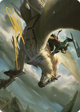 Cleaving Skyrider Art Card Gold Stamped Signature 5 (Art Series: Dominaria United)  | Good Games Modbury