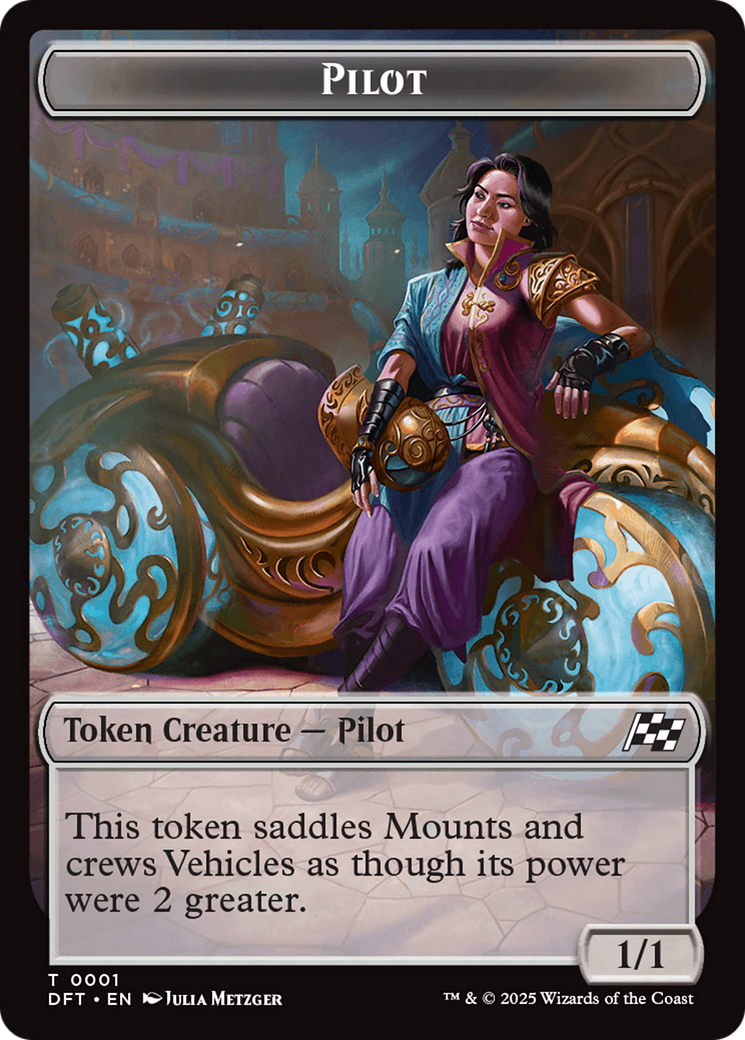 Treasure // Pilot Double-Sided Token [Aetherdrift Tokens] | Good Games Modbury