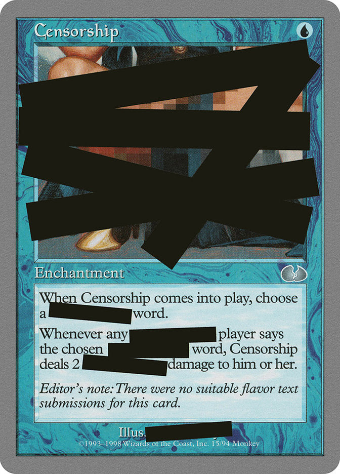 Censorship 15/94 (Unglued)  | Good Games Modbury