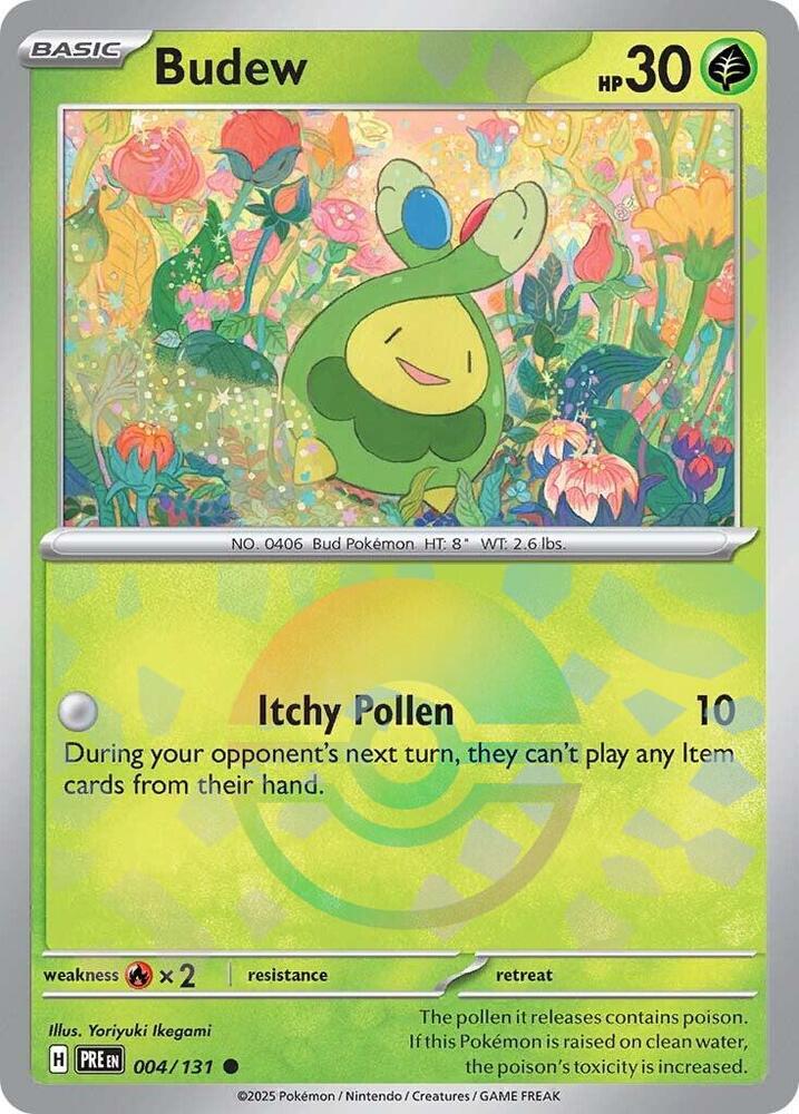 Budew (004/131) (Poke Ball Pattern) [Scarlet & Violet: Prismatic Evolutions] | Good Games Modbury