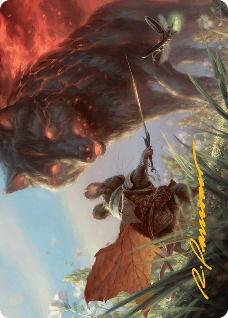 Repel Calamity Art Card (Gold-Stamped Signature) [Bloomburrow Art Series] | Good Games Modbury