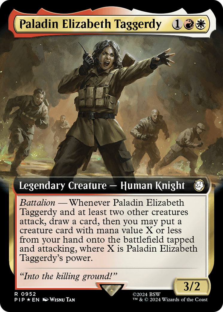 Paladin Elizabeth Taggerdy (Extended Art) (Surge Foil) [Fallout] | Good Games Modbury