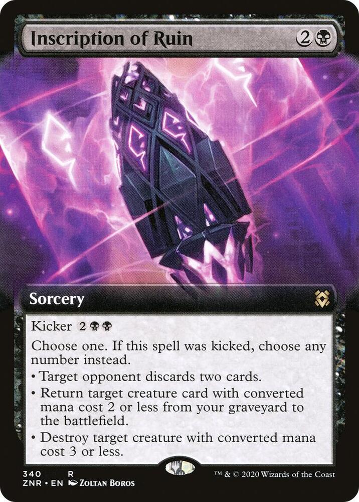 Inscription of Ruin 340/280 (Zendikar Rising)  - Extended Art | Good Games Modbury