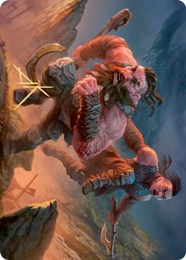 Dwarven Reinforcements Art Card Gold Stamped Signature 33 (Art Series: Kaldheim)  | Good Games Modbury