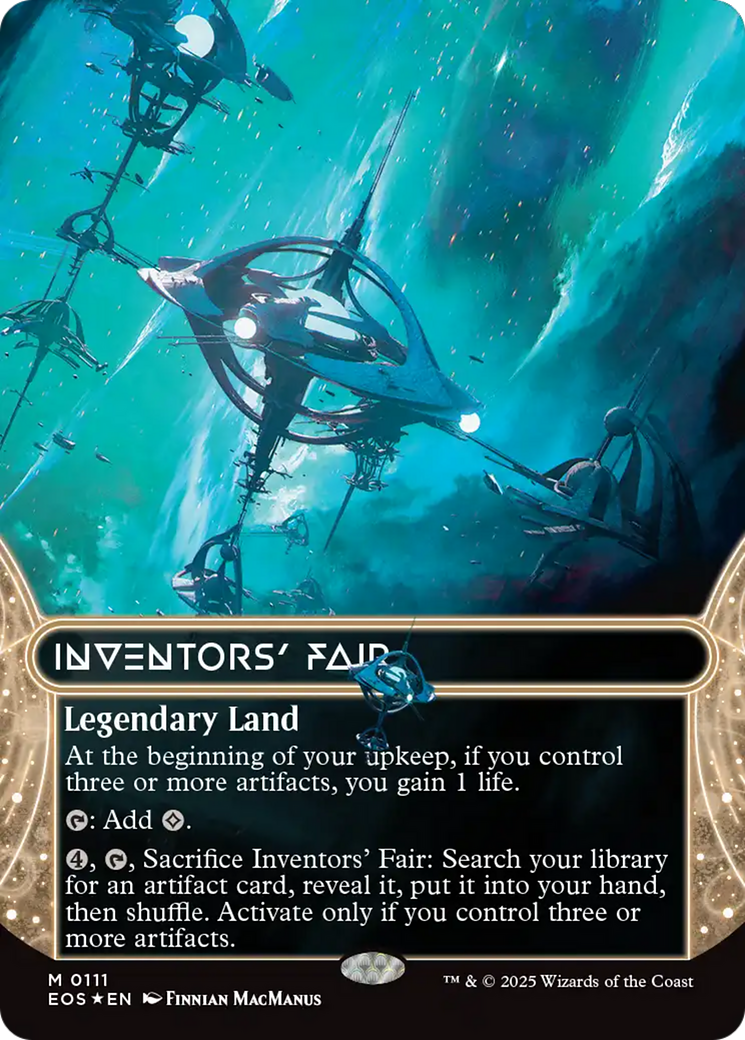 Inventors' Fair (0111) (Borderless) (Galaxy Foil) [Edge of Eternities: Stellar Sights] | Good Games Modbury