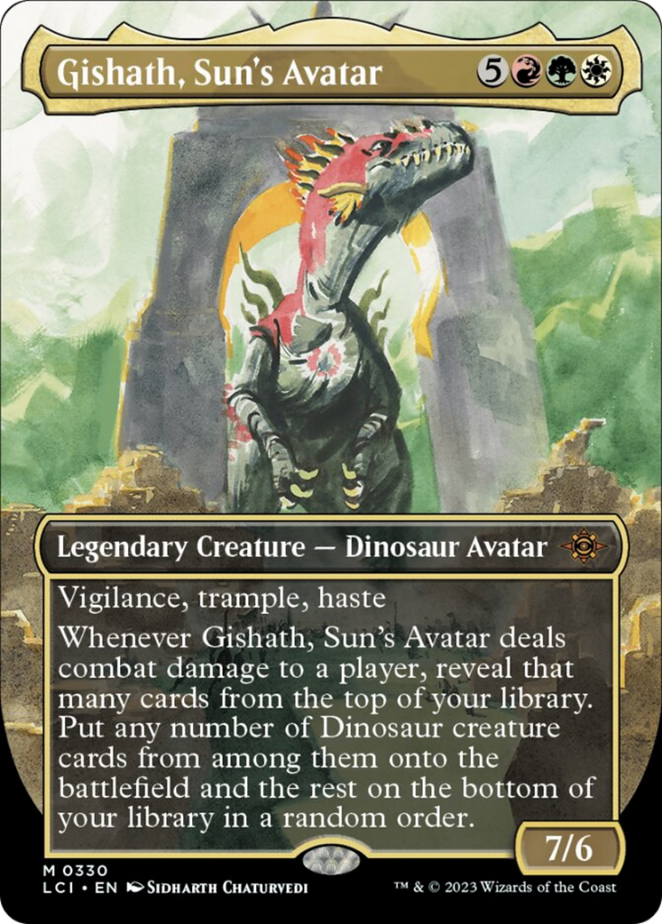 Gishath, Sun's Avatar (Borderless) [The Lost Caverns of Ixalan] | Good Games Modbury