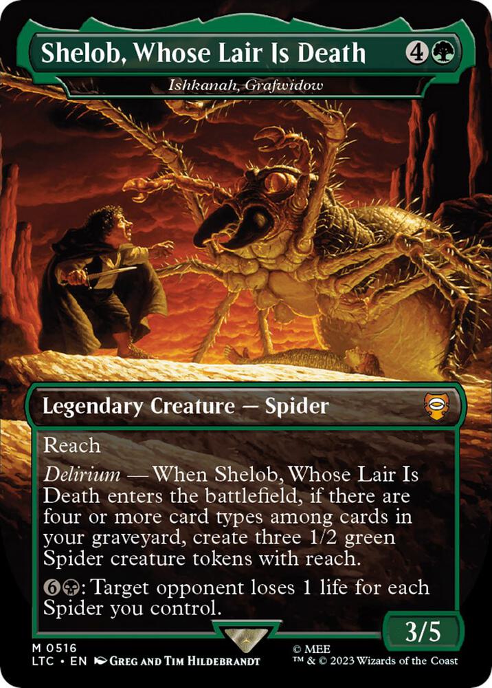 Shelob, Whose Lair Is Death - Ishkanah, Grafwidow 516/347 (Commander: The Lord of the Rings: Tales of Middle-earth)  - Borderless | Good Games Modbury