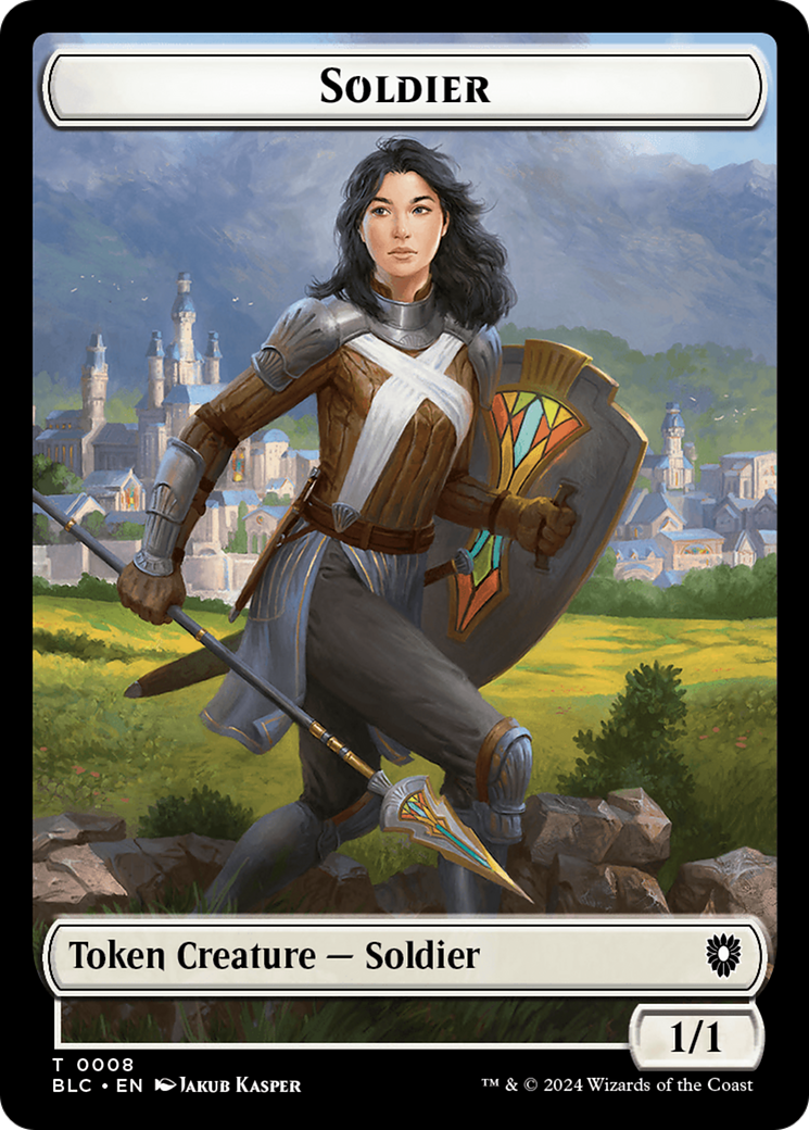 Human // Soldier Double-Sided Token [Bloomburrow Commander Tokens] | Good Games Modbury