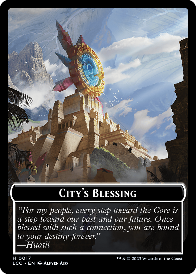 City's Blessing // Dinosaur Double-Sided Token [The Lost Caverns of Ixalan Commander Tokens] | Good Games Modbury