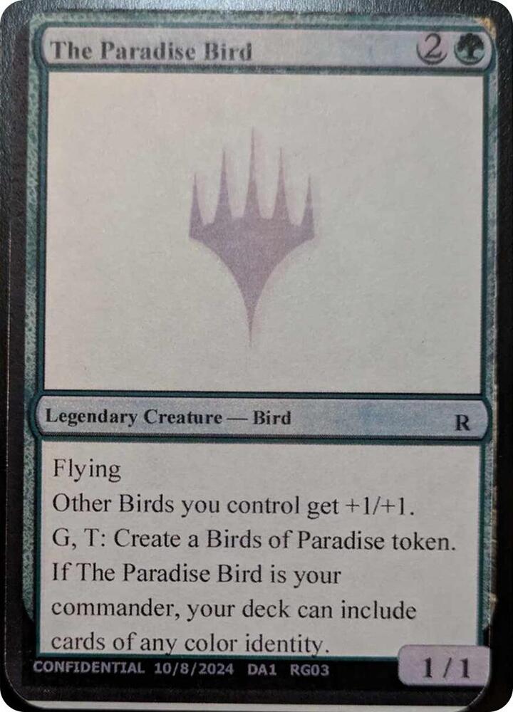 The Paradise Bird RG03f/477 (Un-Known Event Playtest Cards)  | Good Games Modbury