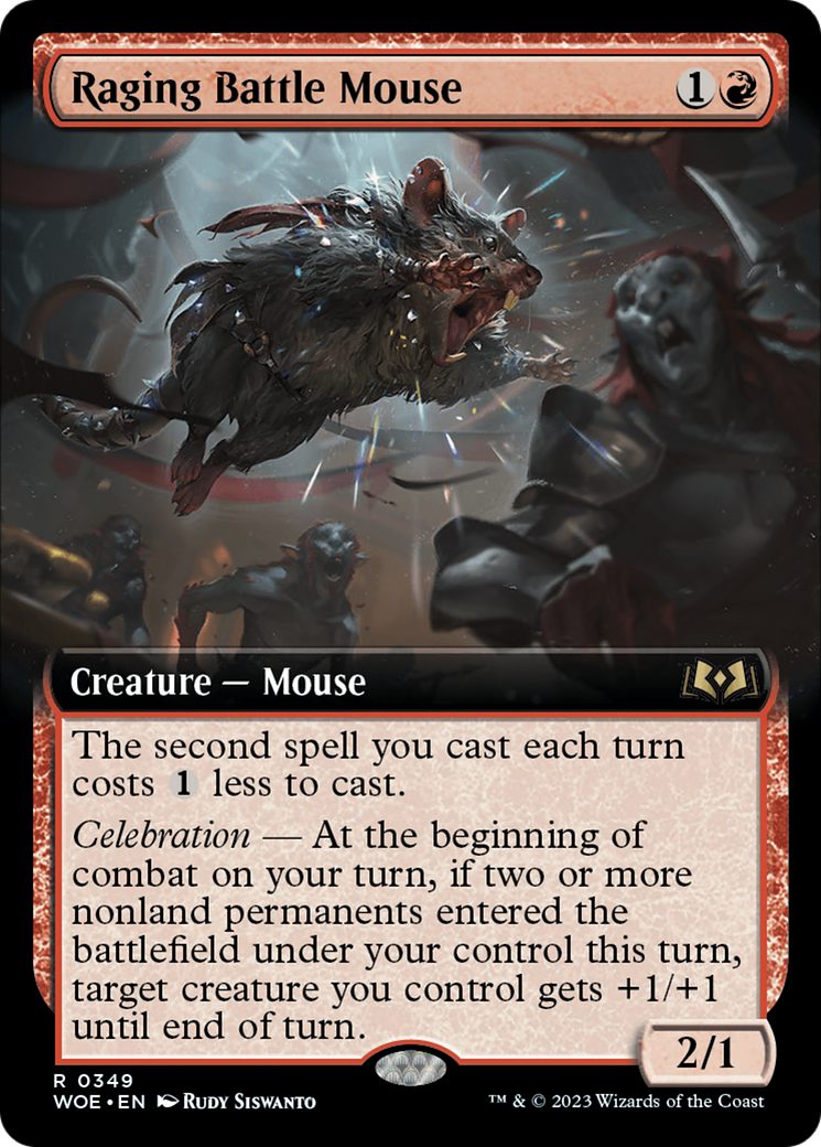 Raging Battle Mouse (Extended Art) [Wilds of Eldraine] | Good Games Modbury