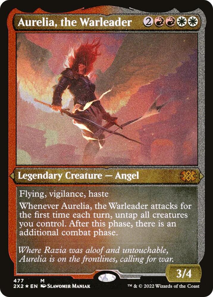Aurelia the Warleader Foil Etched 477 (Double Masters 2022)  - Foil | Good Games Modbury