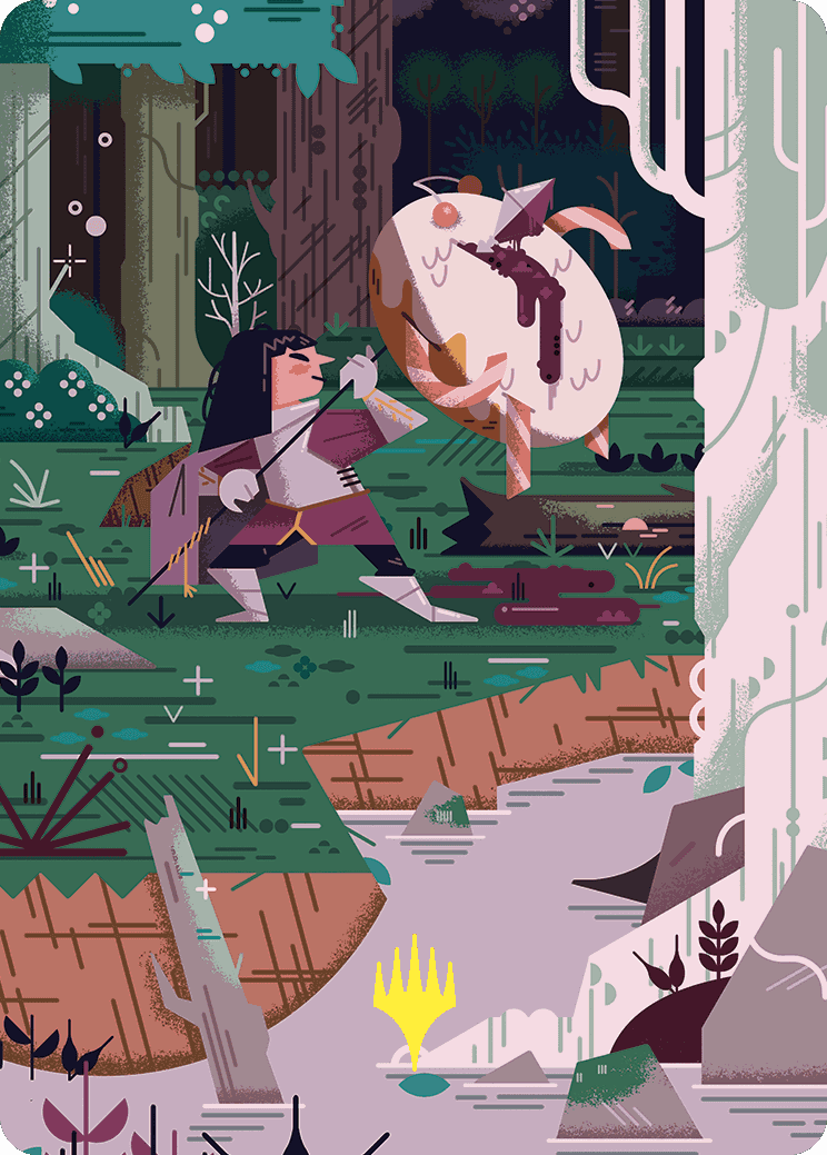 Stab Wound Art Card (Gold-Stamped Planeswalker Symbol) [Wilds of Eldraine Art Series] | Good Games Modbury