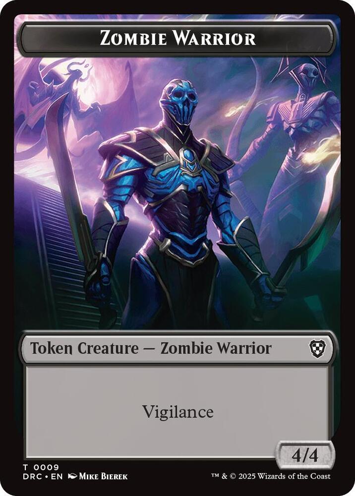 Zombie Warrior Zombie 0003 Double Sided Token 9 // 3 (Commander: Aetherdrift)  | Good Games Modbury