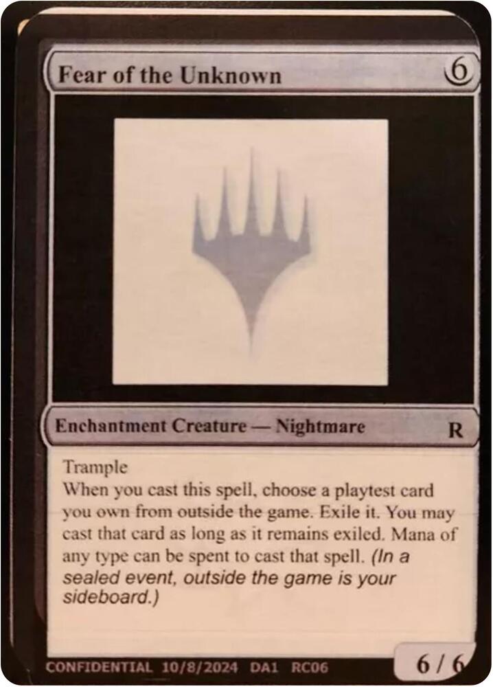 Fear of the Unknown RC06b/477 (Un-Known Event Playtest Cards)  | Good Games Modbury